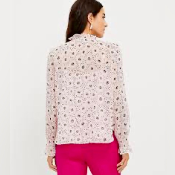 Loft Daisy Ruffle Tie Neck Blouse - Picture 3 of 10